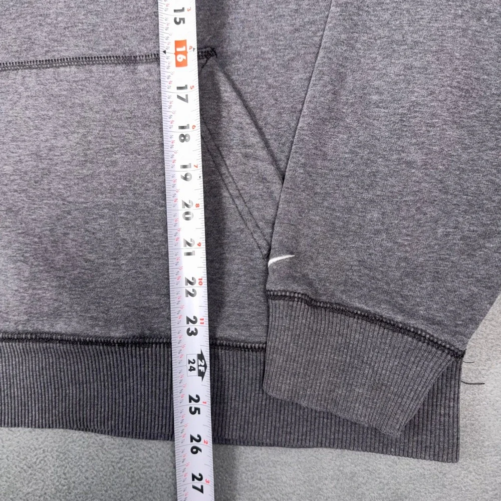 Y2K‎ Nike Spellout Embroidered Arc Logo Hoodie Heather Gray Pullover Mens XL